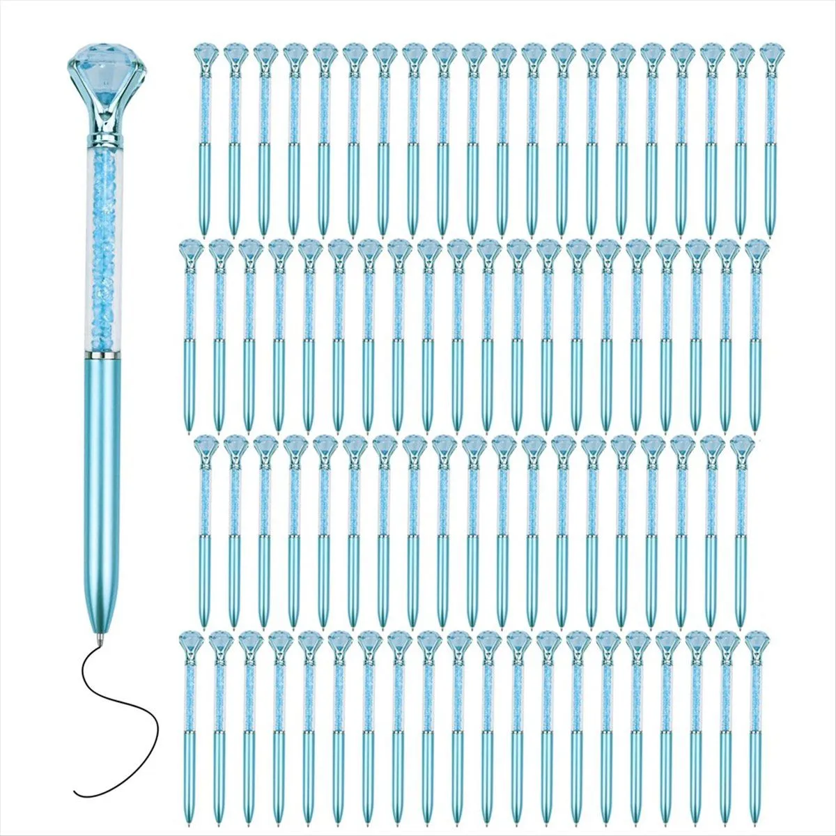 60 Pcs Cute Ballpoint Pens Bulk 1.0Mm Medium Point Blue Ink Pens Blue
