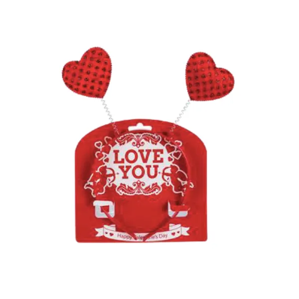 Happy Valentine's Day - Heart Head Band x 4 - Red