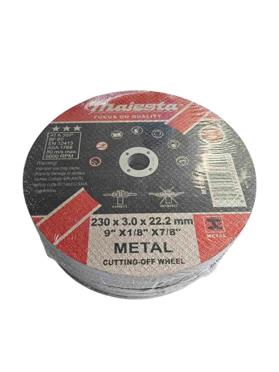 Majesta Steel Cutting Discs 230mm x 3.0mm x 22.23mm (25 Discs)