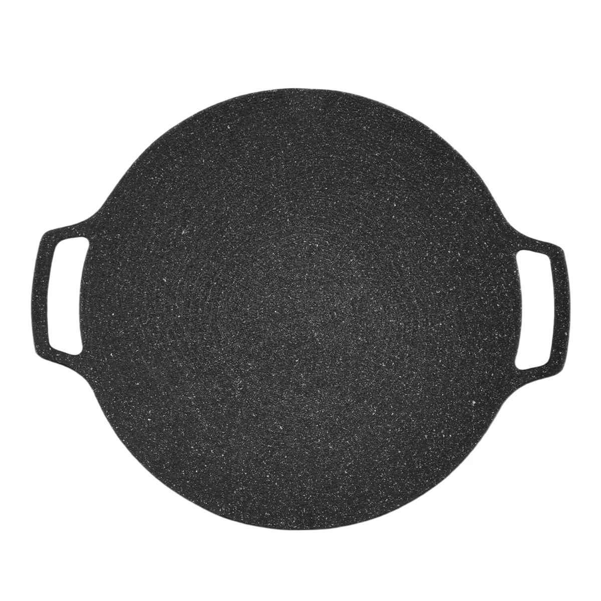 35cm Thick Cast Iron Frying Pan Flat Pancake Griddle Non-Stick Bbq Grill In
