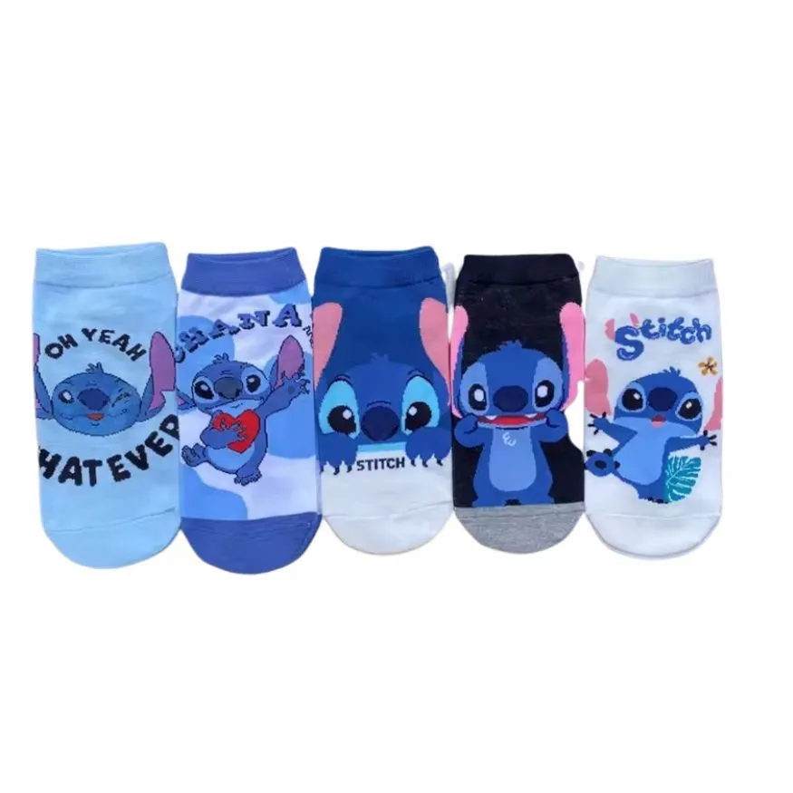 5 Pairs Stitch Cartoon Ankle Socks - Cute Lilo & Stitch Designs