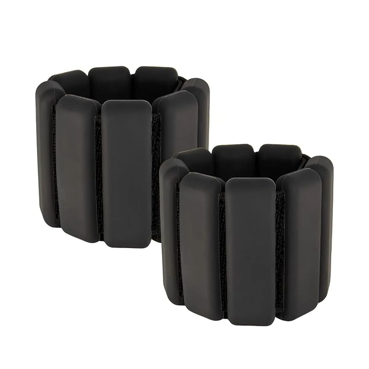 Adjustable Fitness Weights Ankles Arms Unisex Workout Gear Silicone - 2 Piece - Black