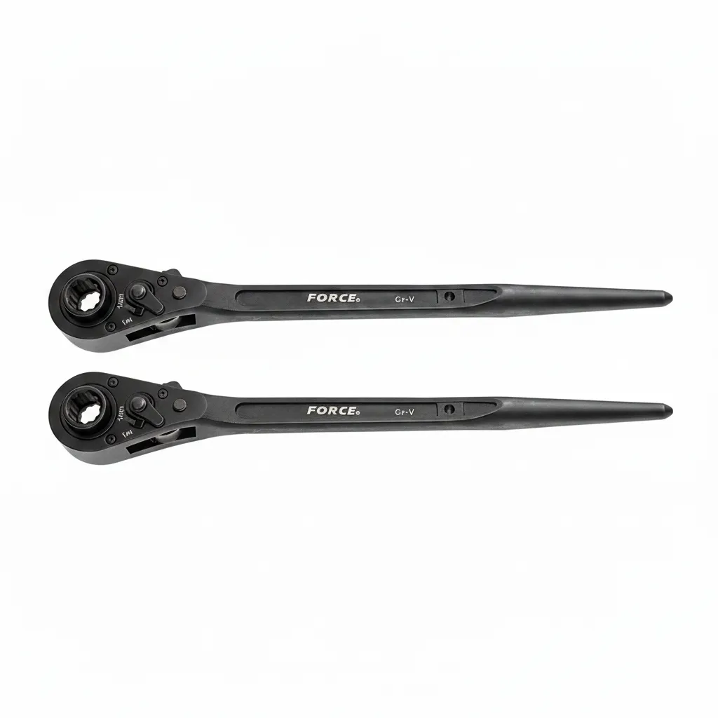 Force Double Socket Ratchet Wrench 14mm & 17mm for Scaffolding - 2 Pack