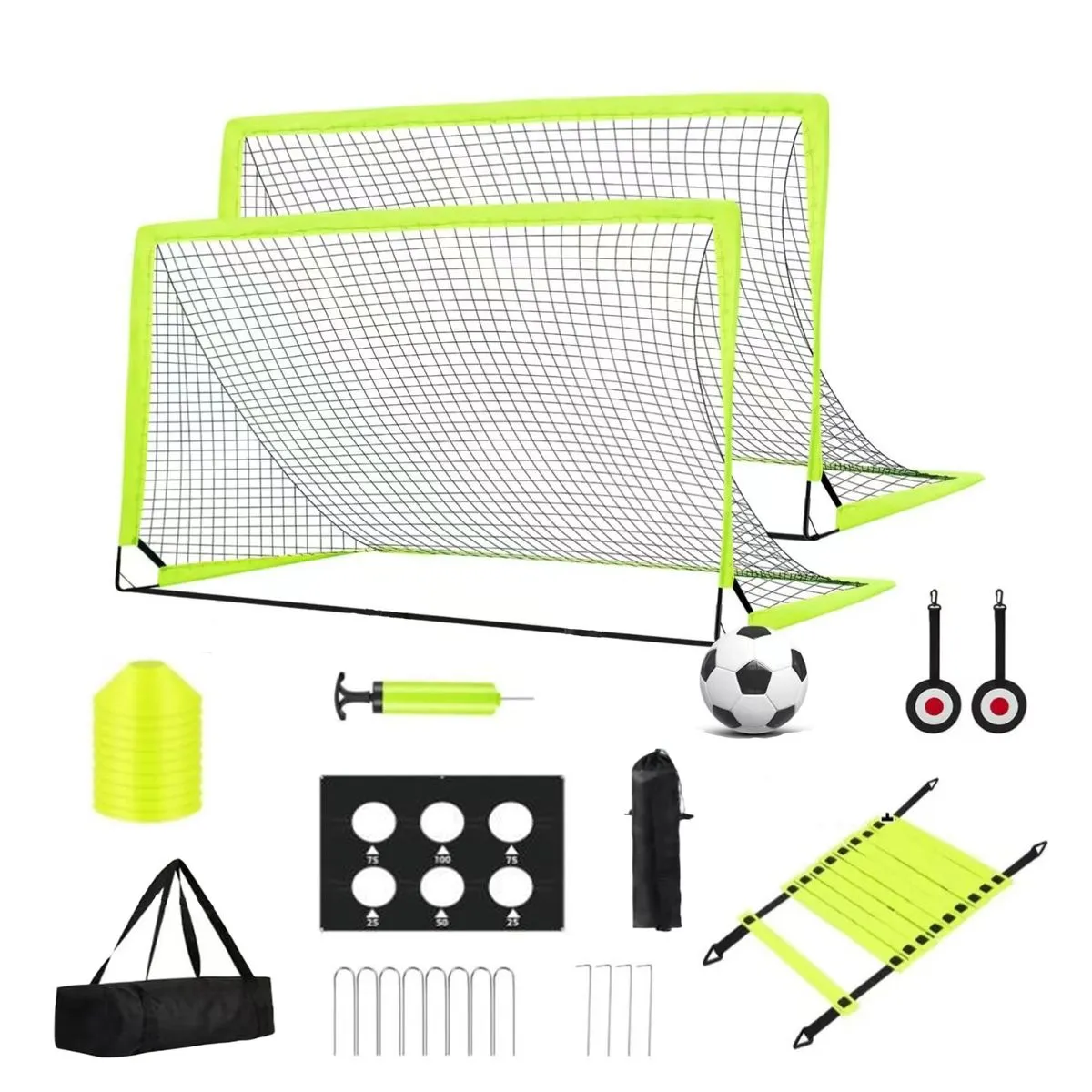 Portable Soccer Goal Net 2-Pack Set - Pop-Up Soccer Net Training Set