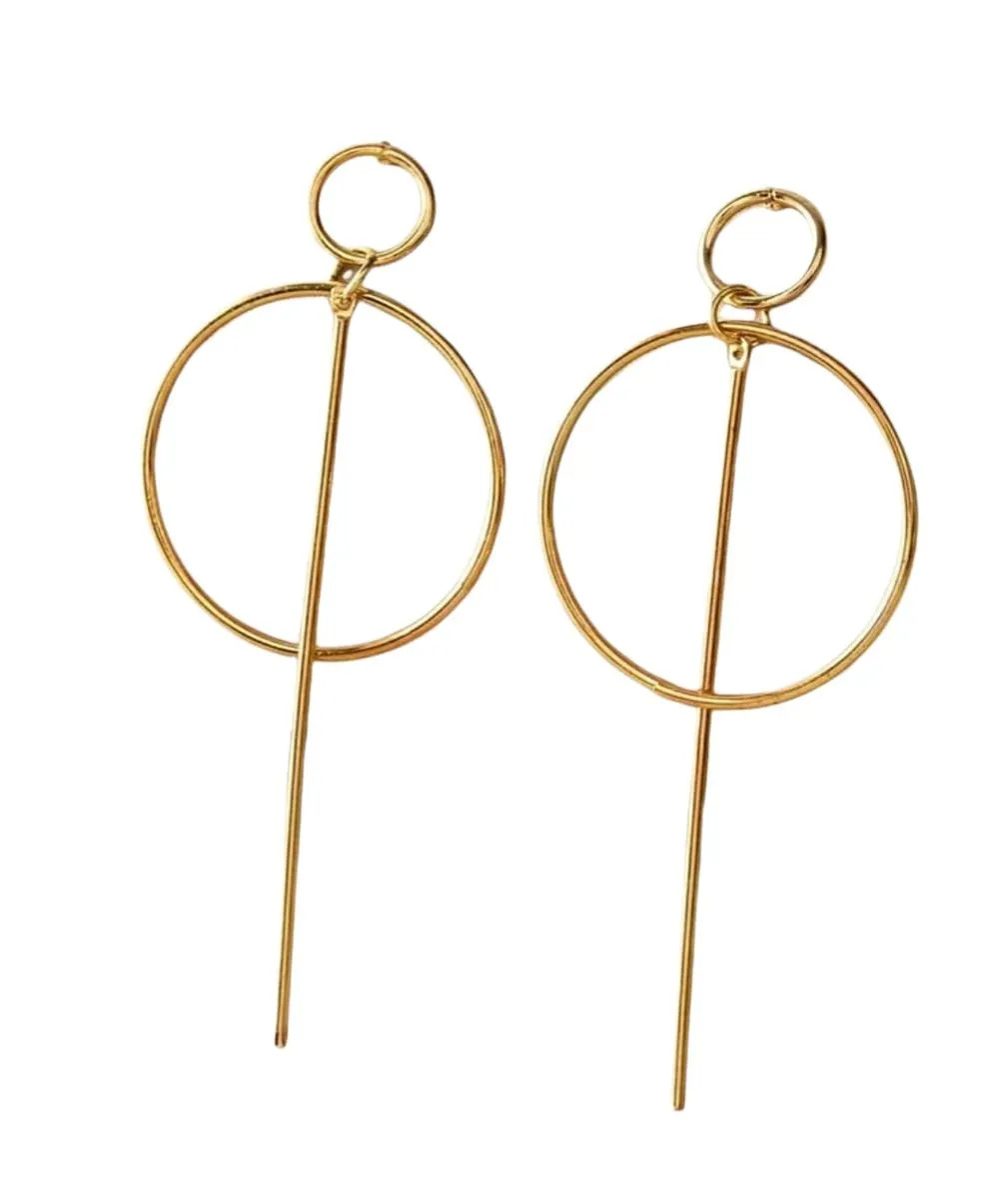 Earrings, Long, Round Droop, Jewellery, Silver or Gold