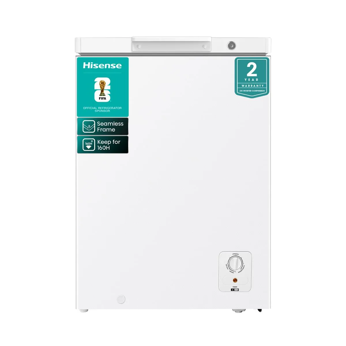 Hisense 141L Chest Freezer with Seamless Frame and Boundless Door - White