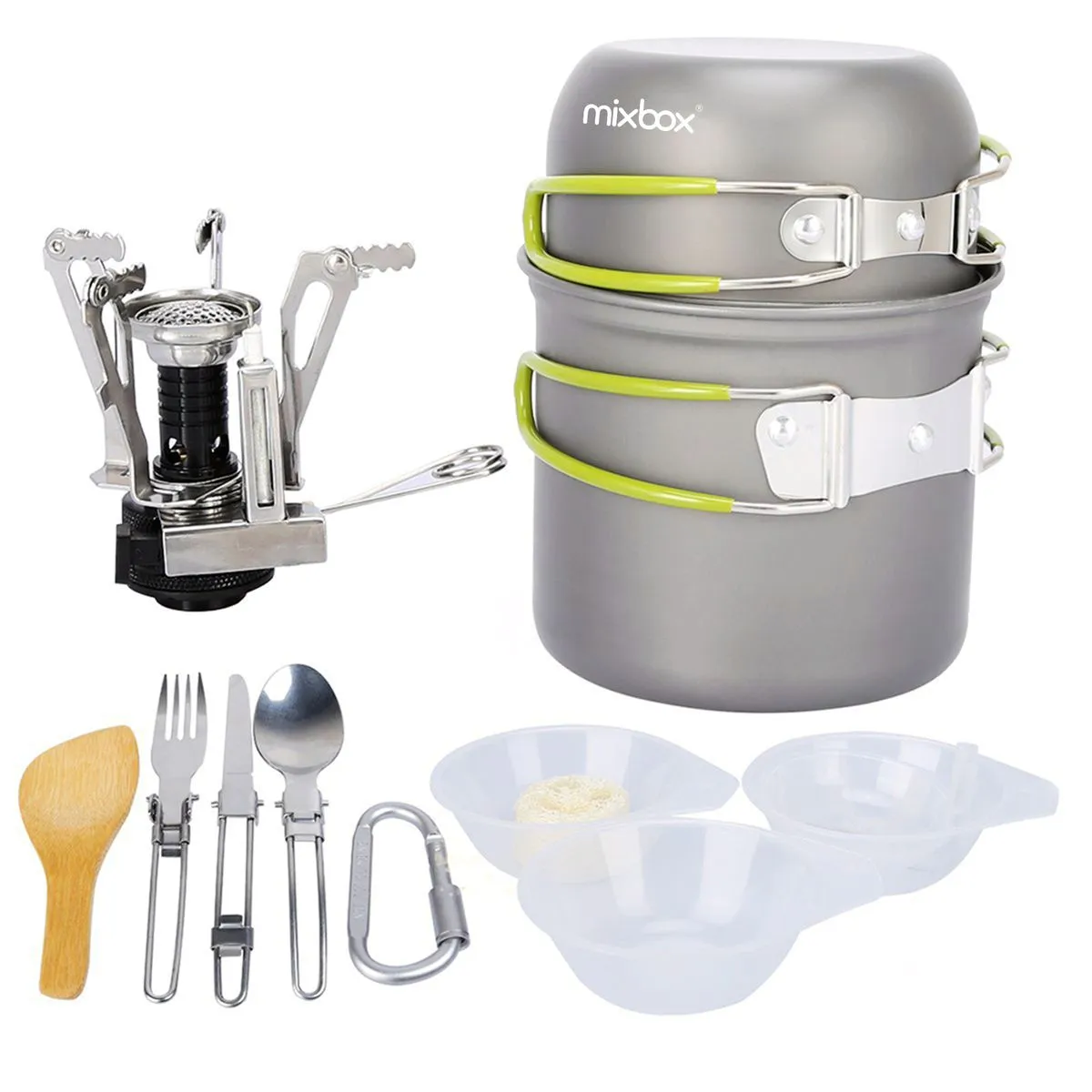 13 Pieces Set Portable Outdoor Camping Cookware Stove Cultery