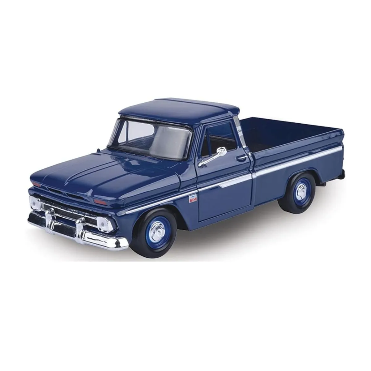 Motormax - 1966 Chevy C10 Fleetside Pickup Diecast Scale Model - Blue