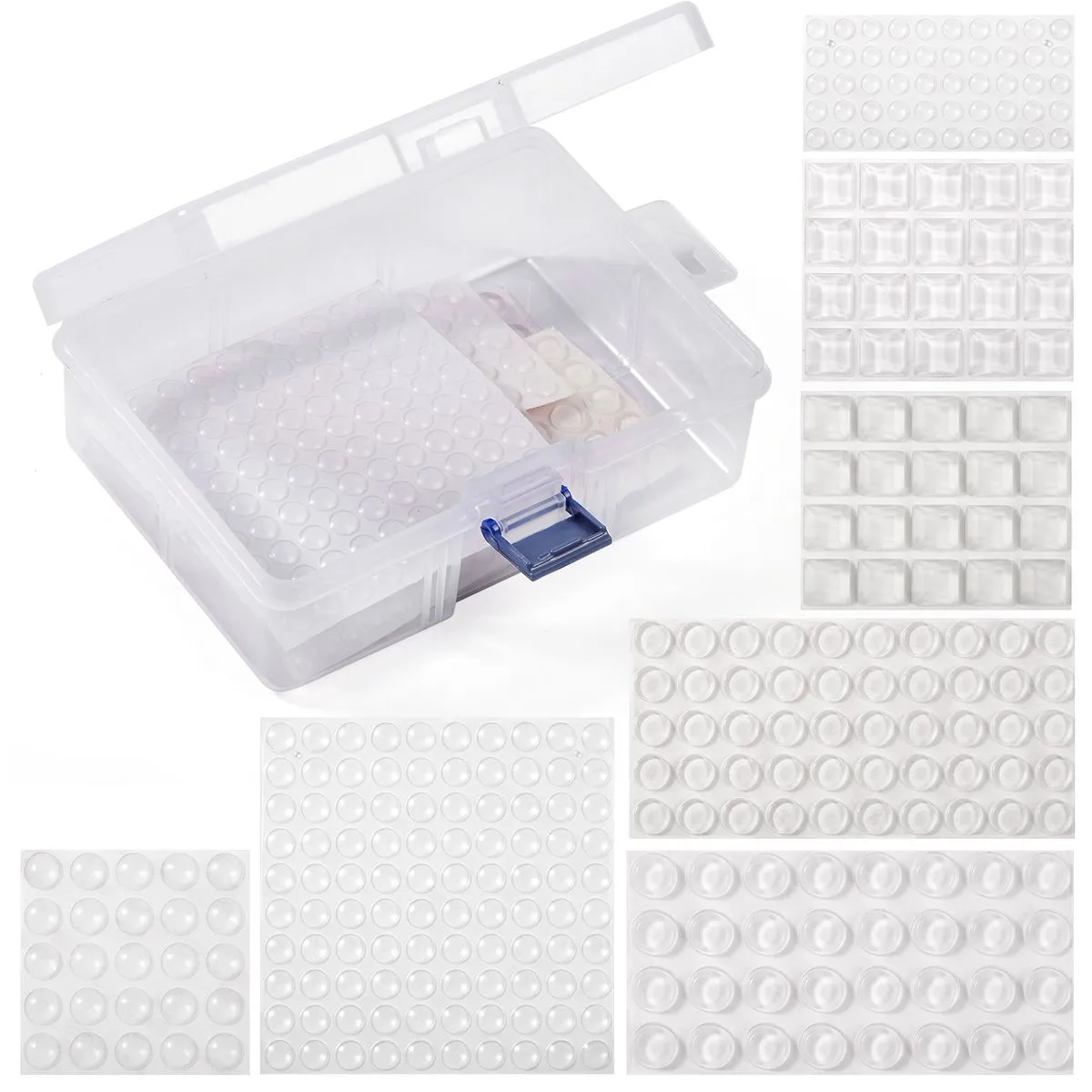 Chenshia Self Adhesive Cabinet Door Bumper Pads Cabinet Furniture7Size - 297 Piece