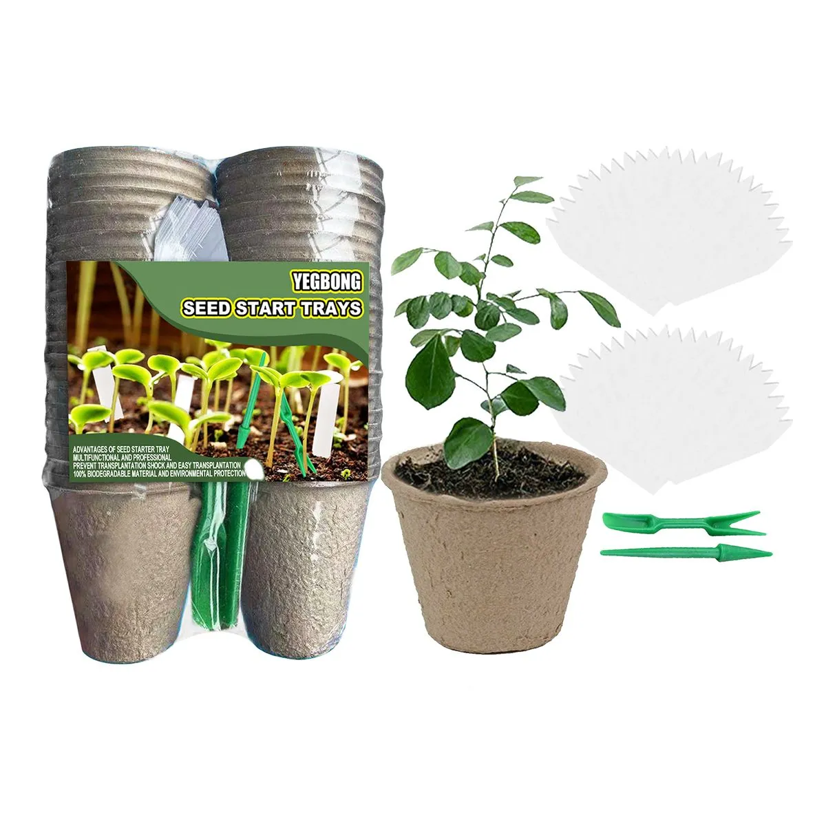 50 Pieces Biodegradable Paper Seed Pots compatible with Planting