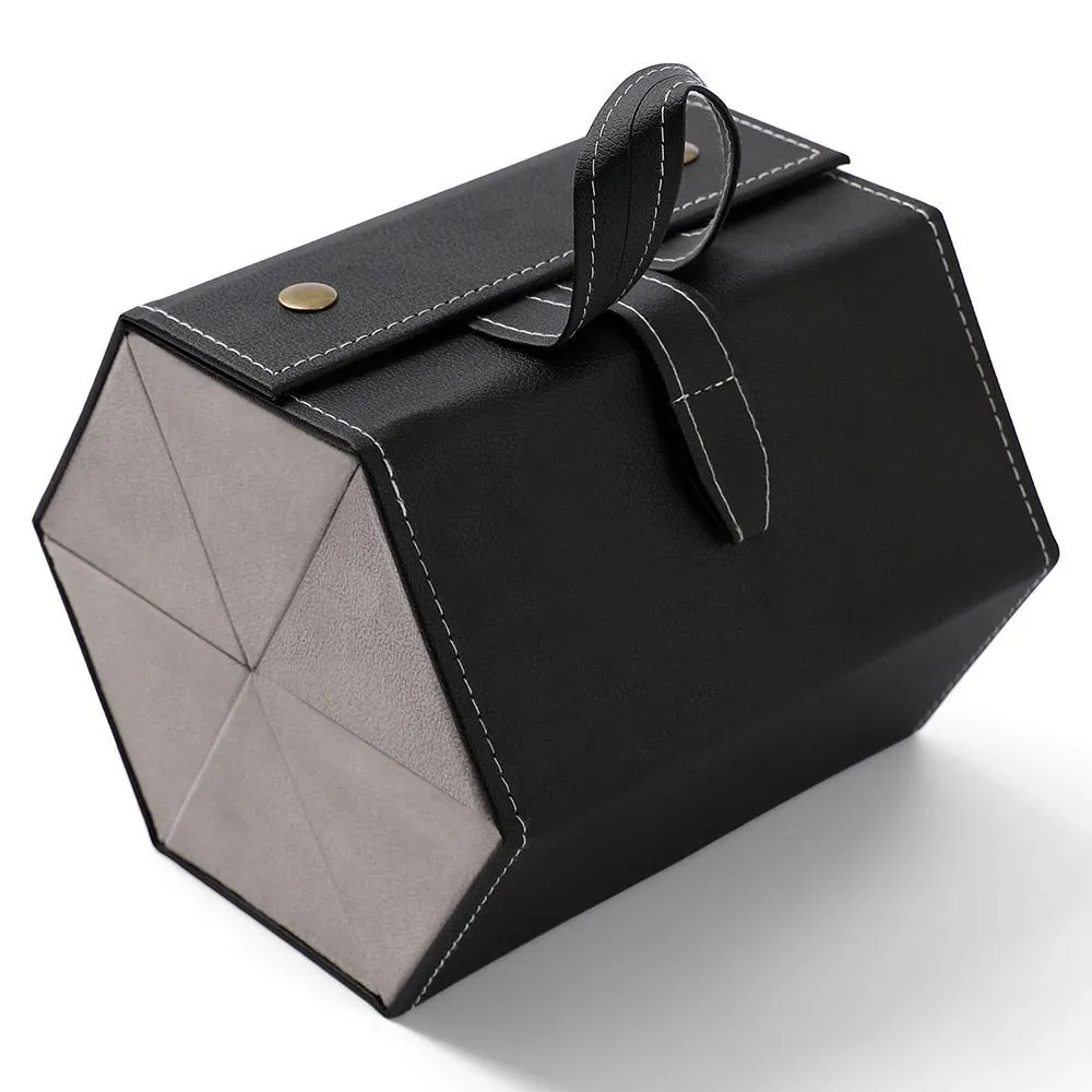 Multifunctional Glasses Organiser Storage Case - 6 Grid Foldable - Black
