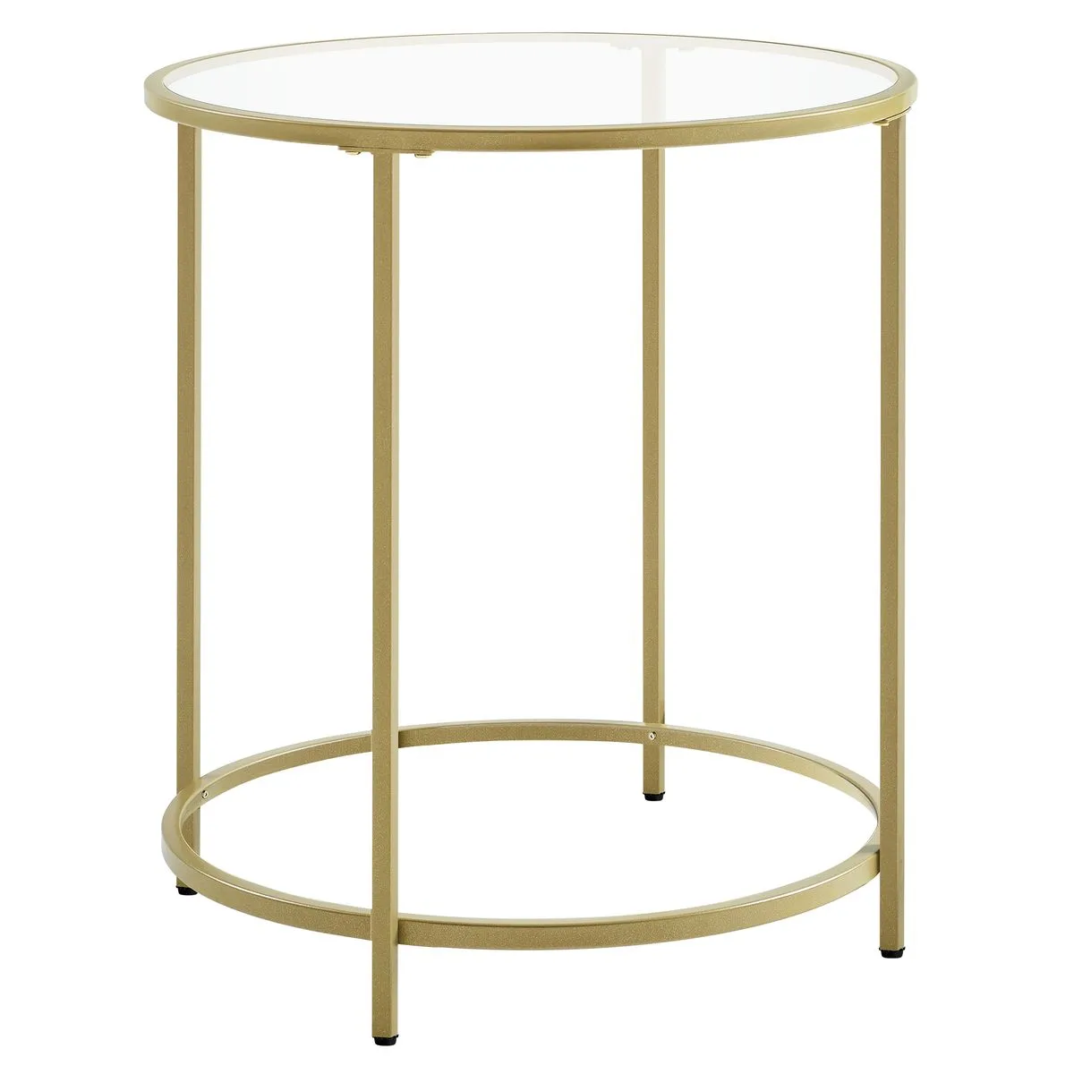 Hazlo Argus Round Glass Side Table - Gold