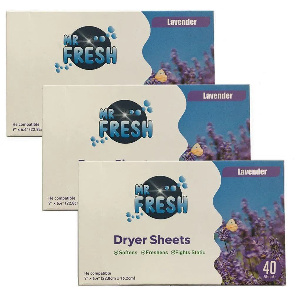 Mr Fresh Dryer Sheets - Lavender - 3 Pack
