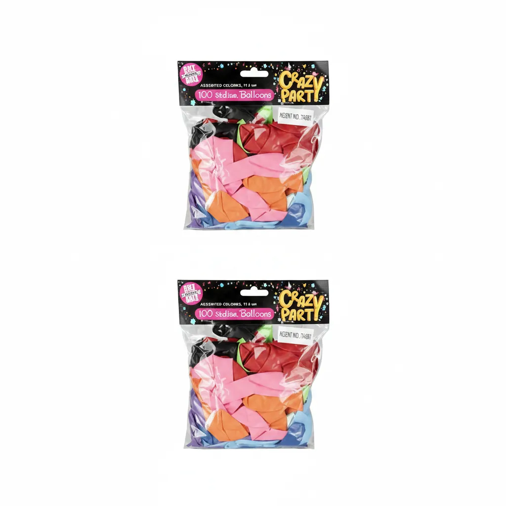 Crazy Party 100 Piece Assorted Colour Balloons - 30 cm Latex - 2 Pack