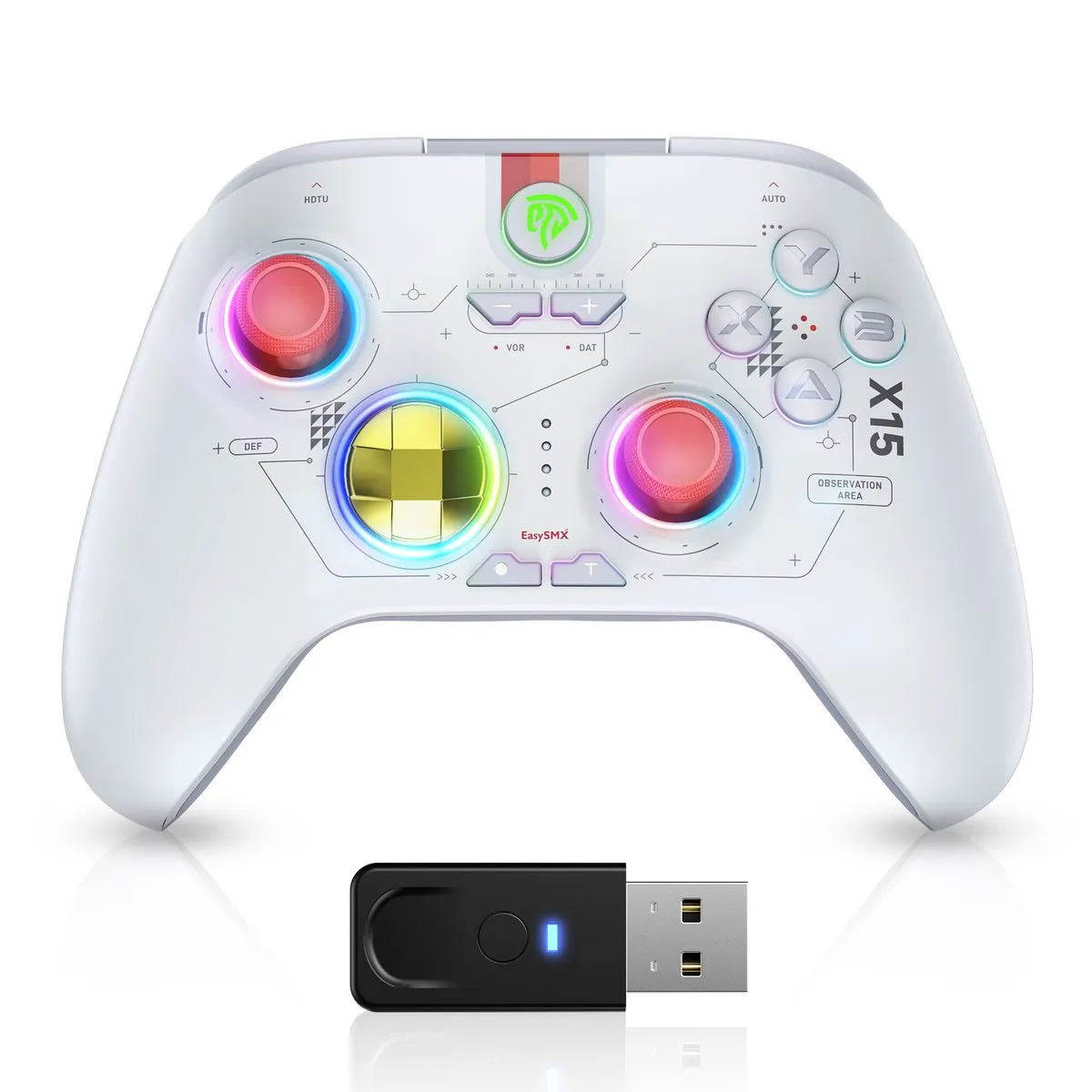 EasySMX X15 Wireless RGB Controller Hall Effect Windows / Steam / Switch - Mecha