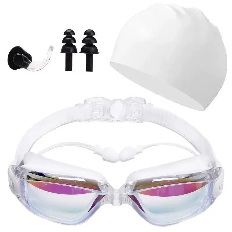 High-Def Anti-Fog Swim Goggles & Cap Set