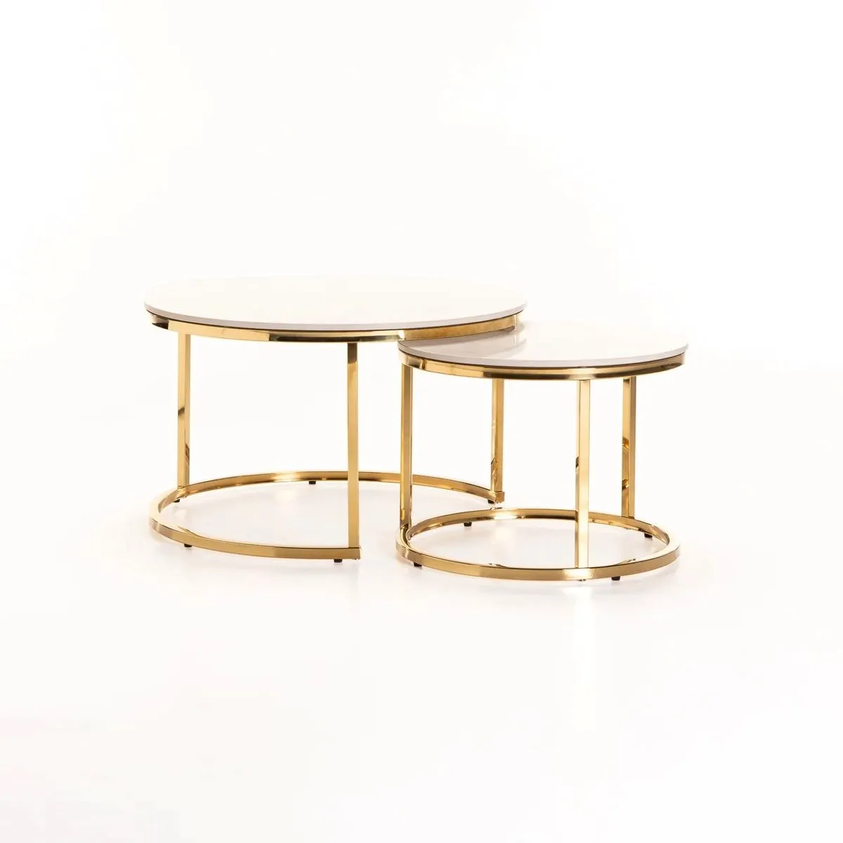 Stone Top Coffee Table Set of 2