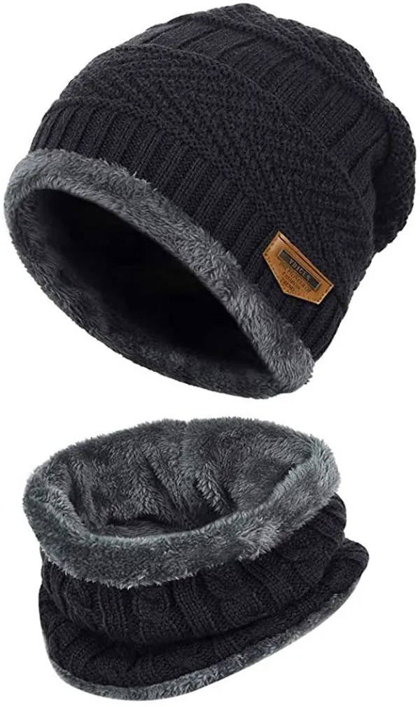 Classic Beanie with Neck Warmer [Black]