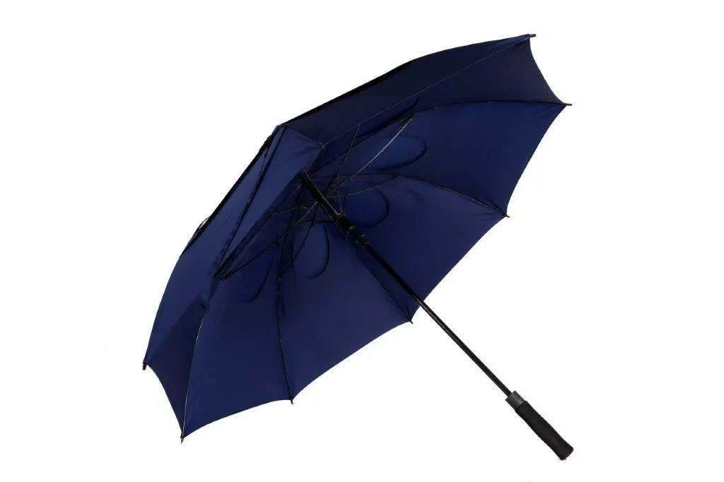 Auto Open Fibreglass Extra Windproof Umbrella - Navy