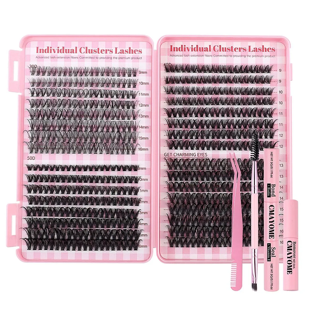 DIY Eyelashes Lash Extension Kit 640 Pieces-pink