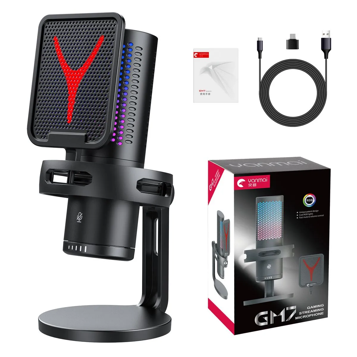RGB Microphone - Studio-Grade Sound for Streaming, Podcasting, and Gaming
