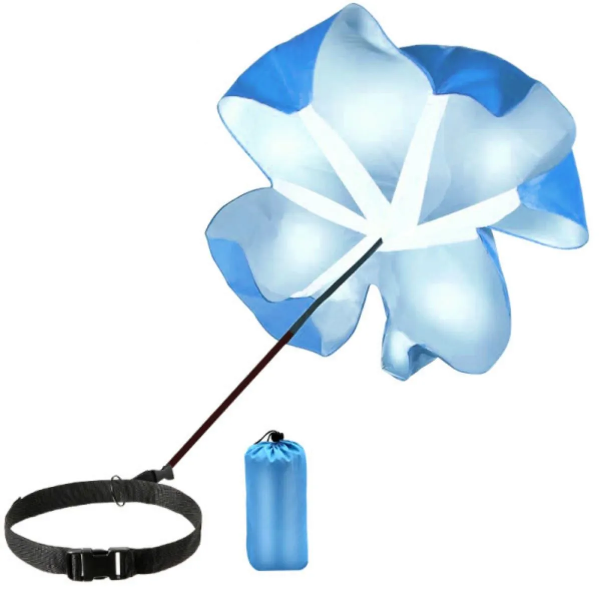 Running Speed Training 56" Parachute with Adjustable Strap and Carry Bag - Blue