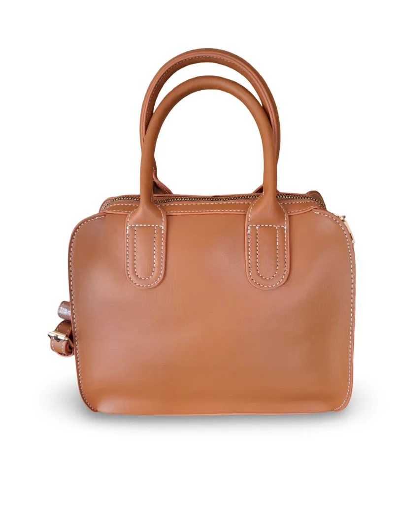 Tan bag with stitch detail