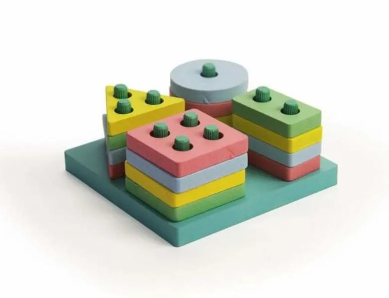 Wooden Geometric Shape Sorter Toy for Toddlers