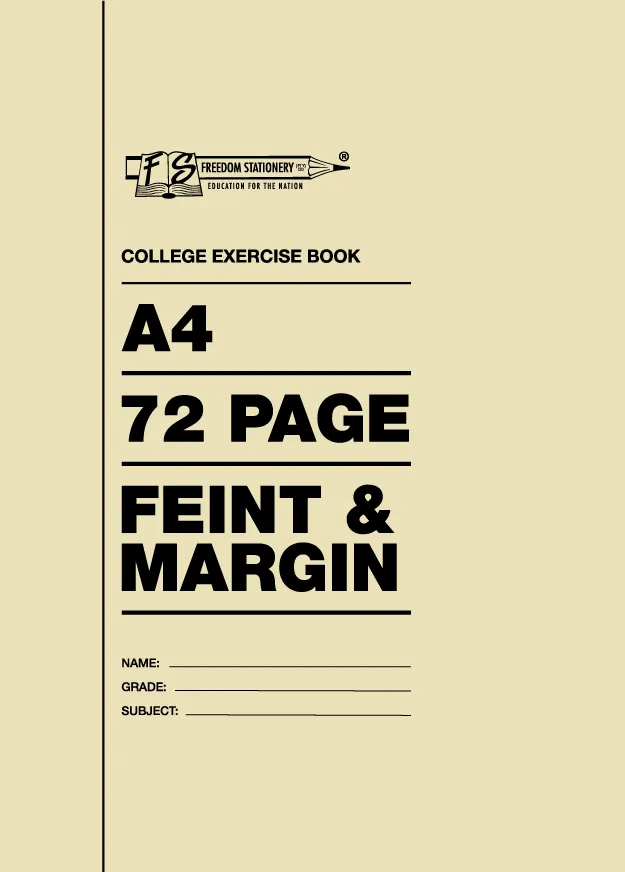 10 Soft Cover A4 Exercise Books - 72 Pages-Feint & Margin