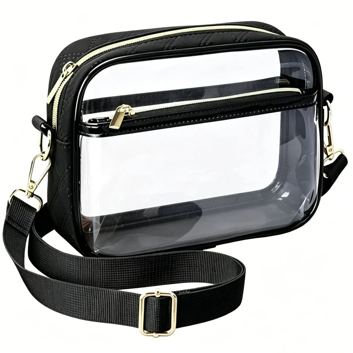 Casual Multi Pocket Waist Bag, Adjustable Strap, Lightweight. - Black
