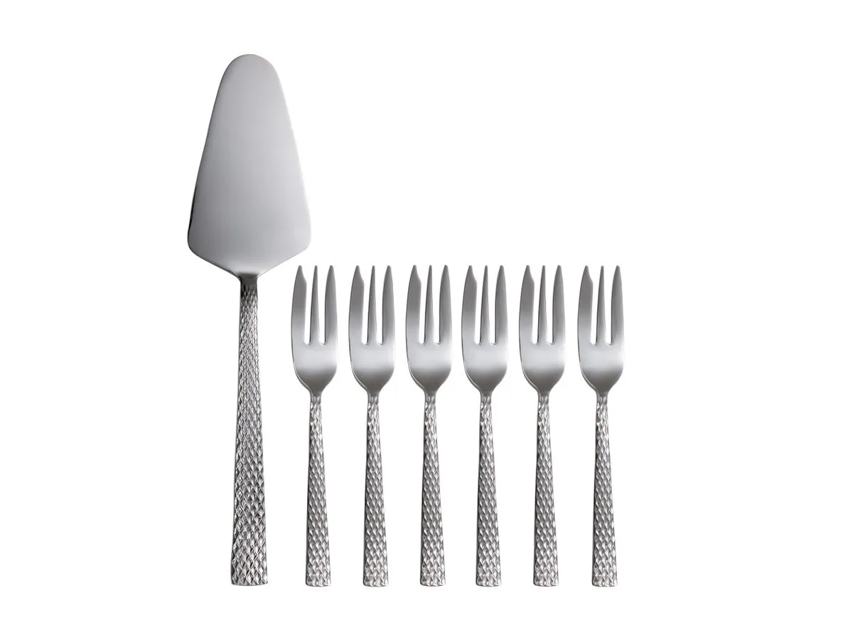 Maxwell and Williams Diamonds Cake Server & Fork Set 7-piece