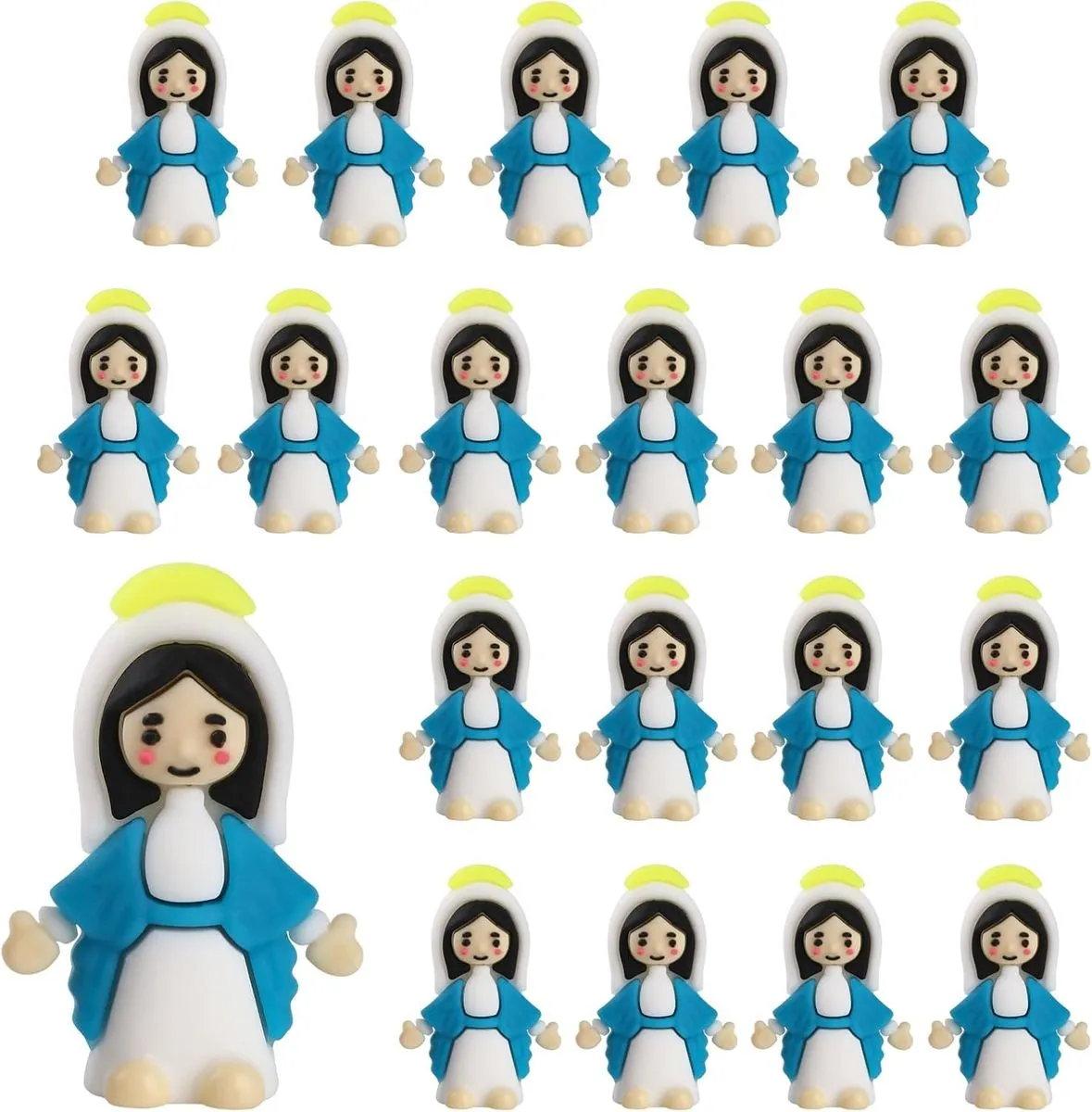 20pcs Mary Figurines - Small Religious Desktop Decor for Easter/Christmas