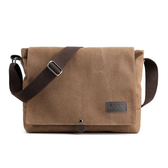 Canvas Bag Casual Shoulder Crossbody Bags-Brown Daily Use
