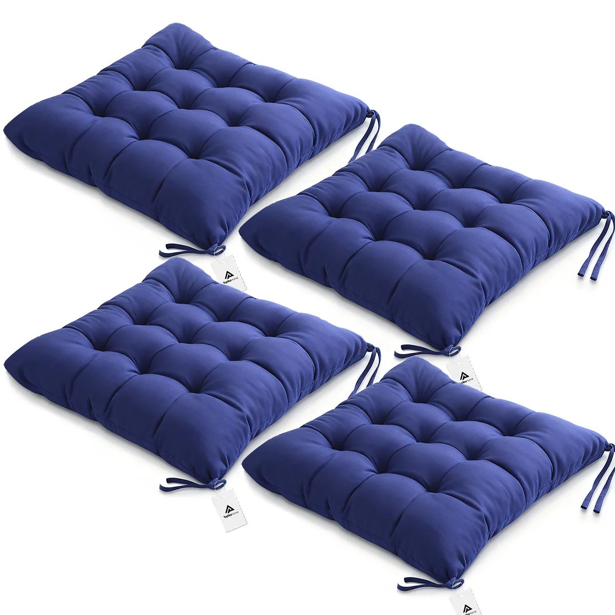 Topika Premium Square fluffy Outdoor Chair Seat Patio Cushion 50x50x8CM - Blue-4pcs