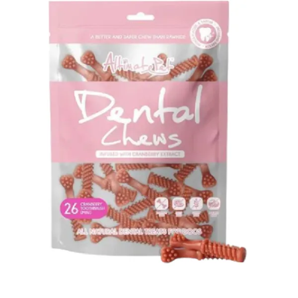 Altimate Pet - Mini Toothbrush Dental Dog Chews (26pcs / 150g) - Cranberry
