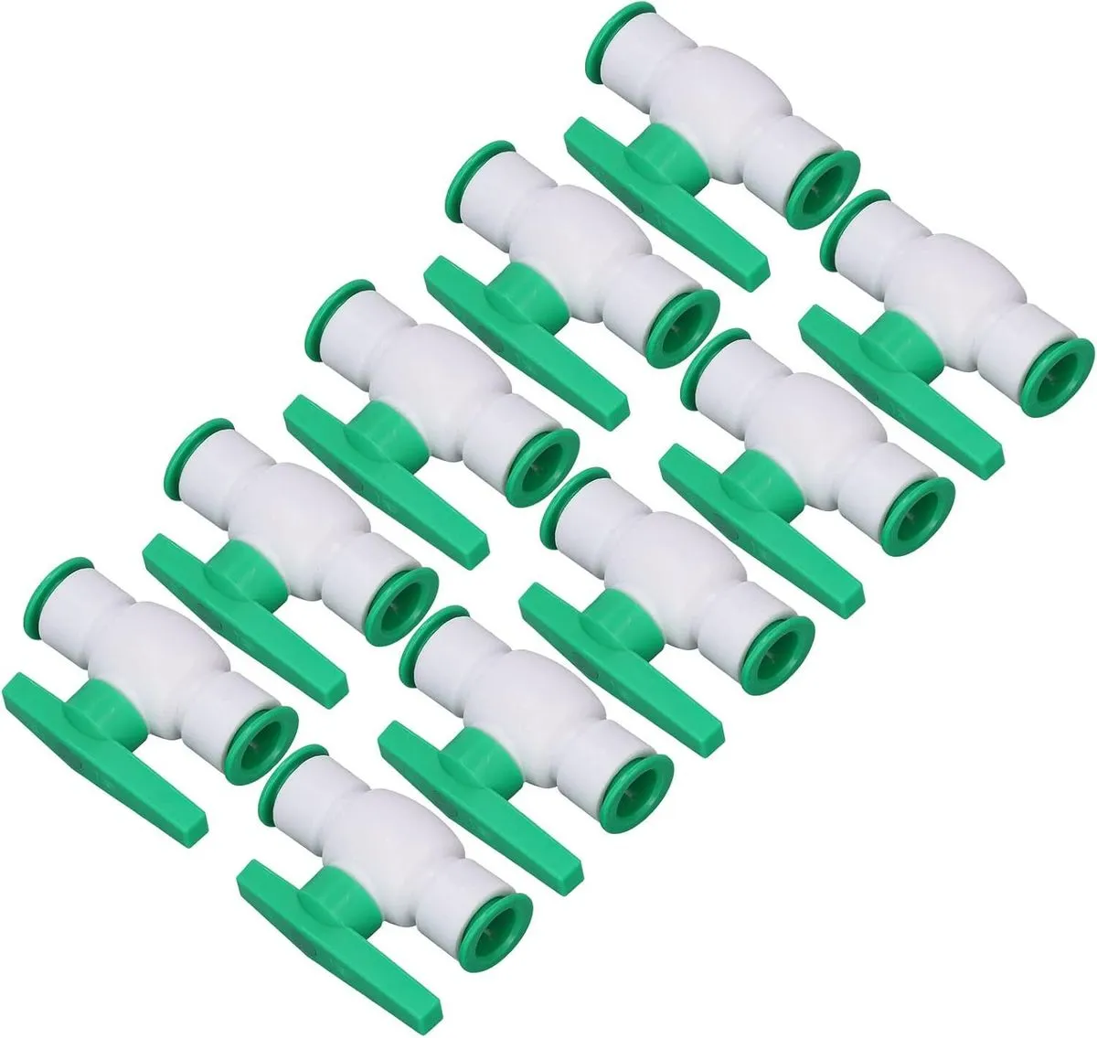 Tube Valve 10 Piece Valve, PPR Straight Quick Connect Fitting Connector Set