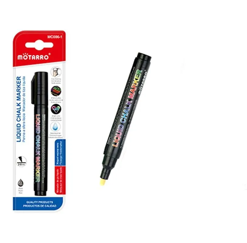 Liquid Chalk Mirror Glass And Chalk Board Vibrant Water-Based Ink Markers - Black