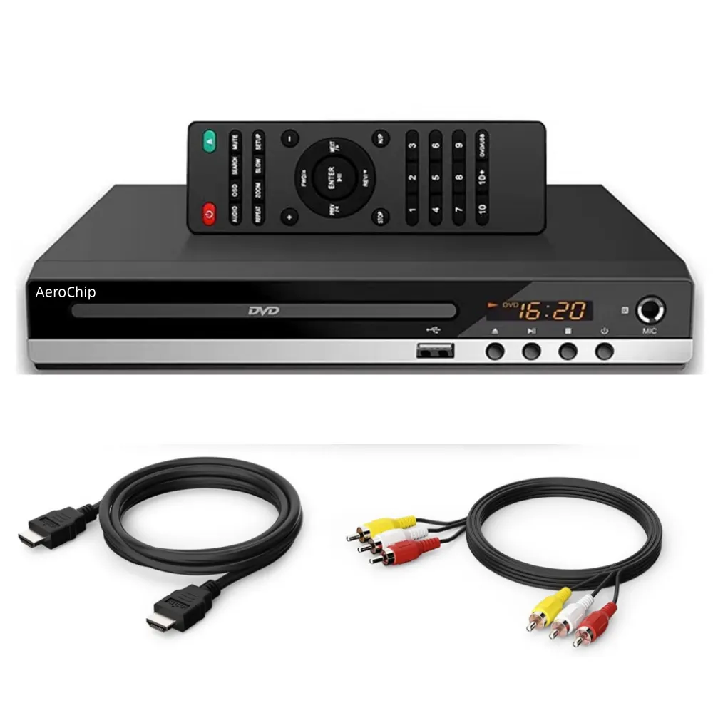 DVD Player for TV Home CD Player with Remote 1080P HD Compact Player