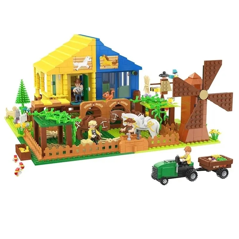 904 Pieces Farm House Toy Play Set, STEM Educational Building Set (B4907)