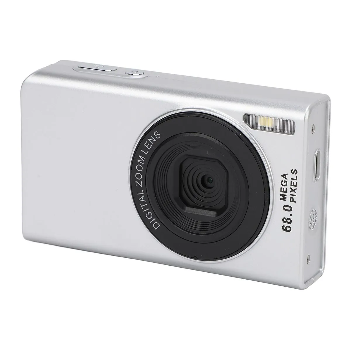 Smart Vlogging Camera, 4K 68MP, 2.4", 16X Zoom, AF, Fill Light, Silver