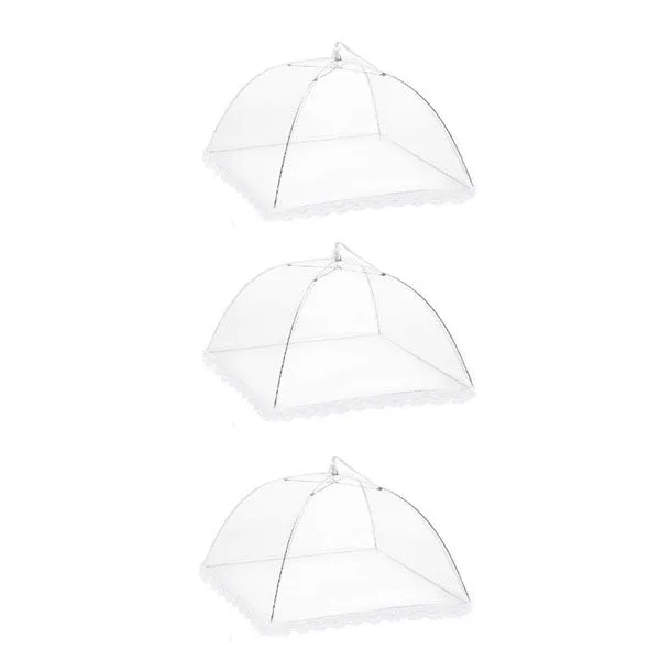 3 Pack Food Covers 12 Inch Pop-Up Encrypted Mesh Plate Serving Tents