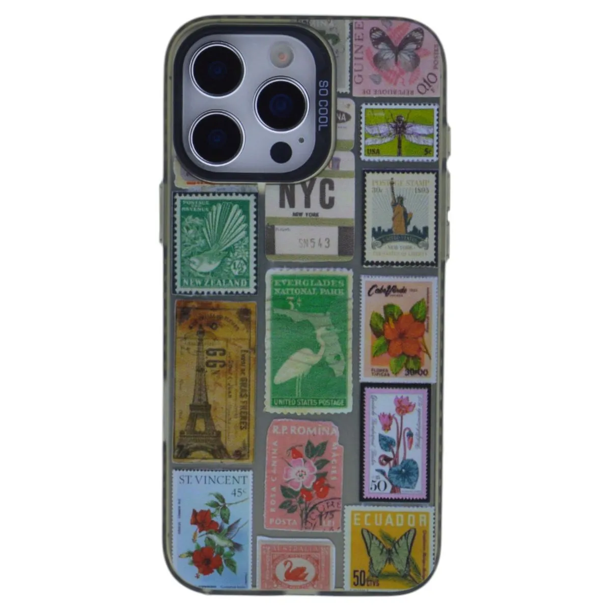 Vintage Postage Stamp Collage Phone Case - Compatible With iPhone