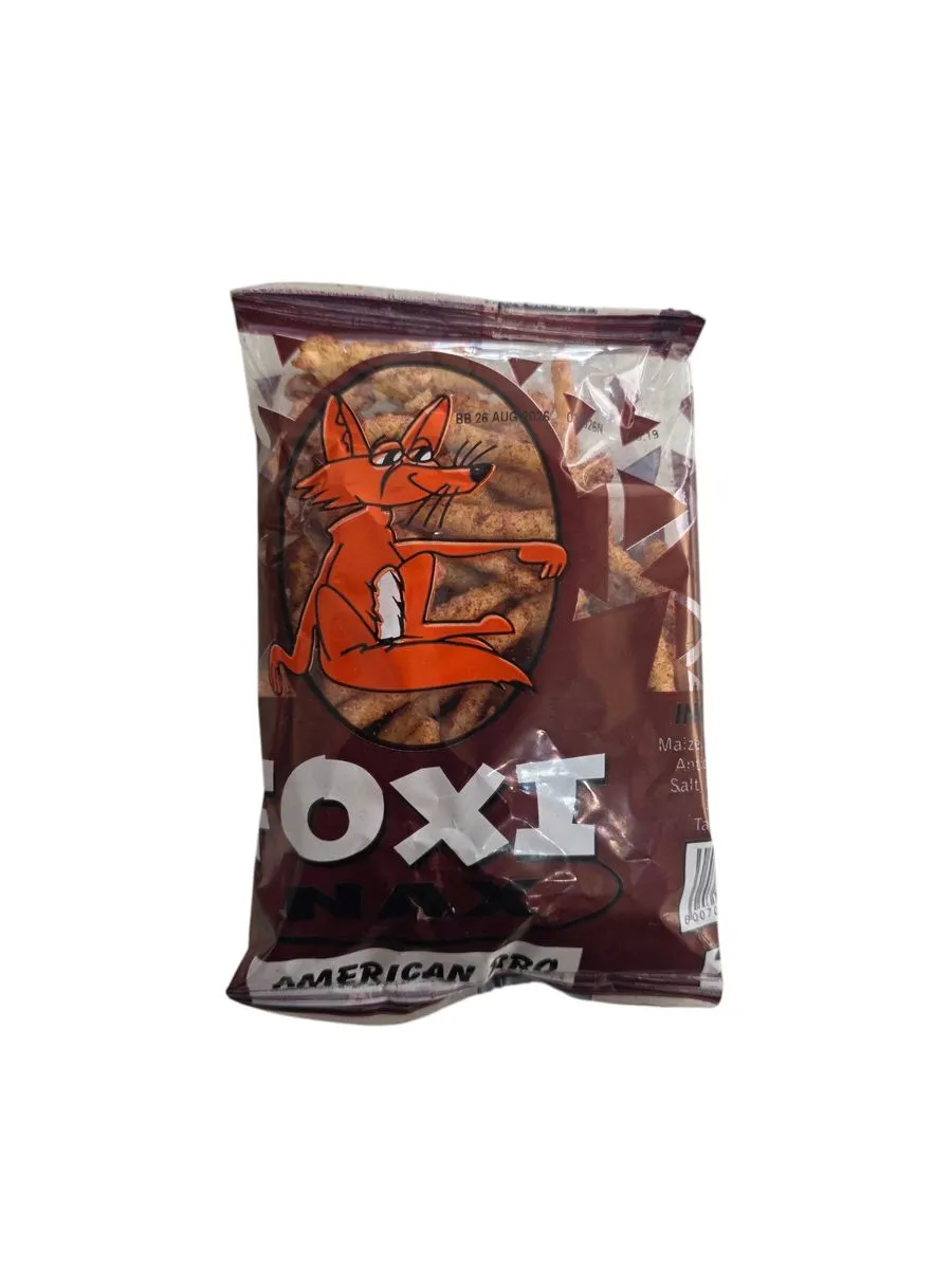 Foxi Nax American BBQ Flavoured Chips (22g) - Bulk Pack of 50 Units