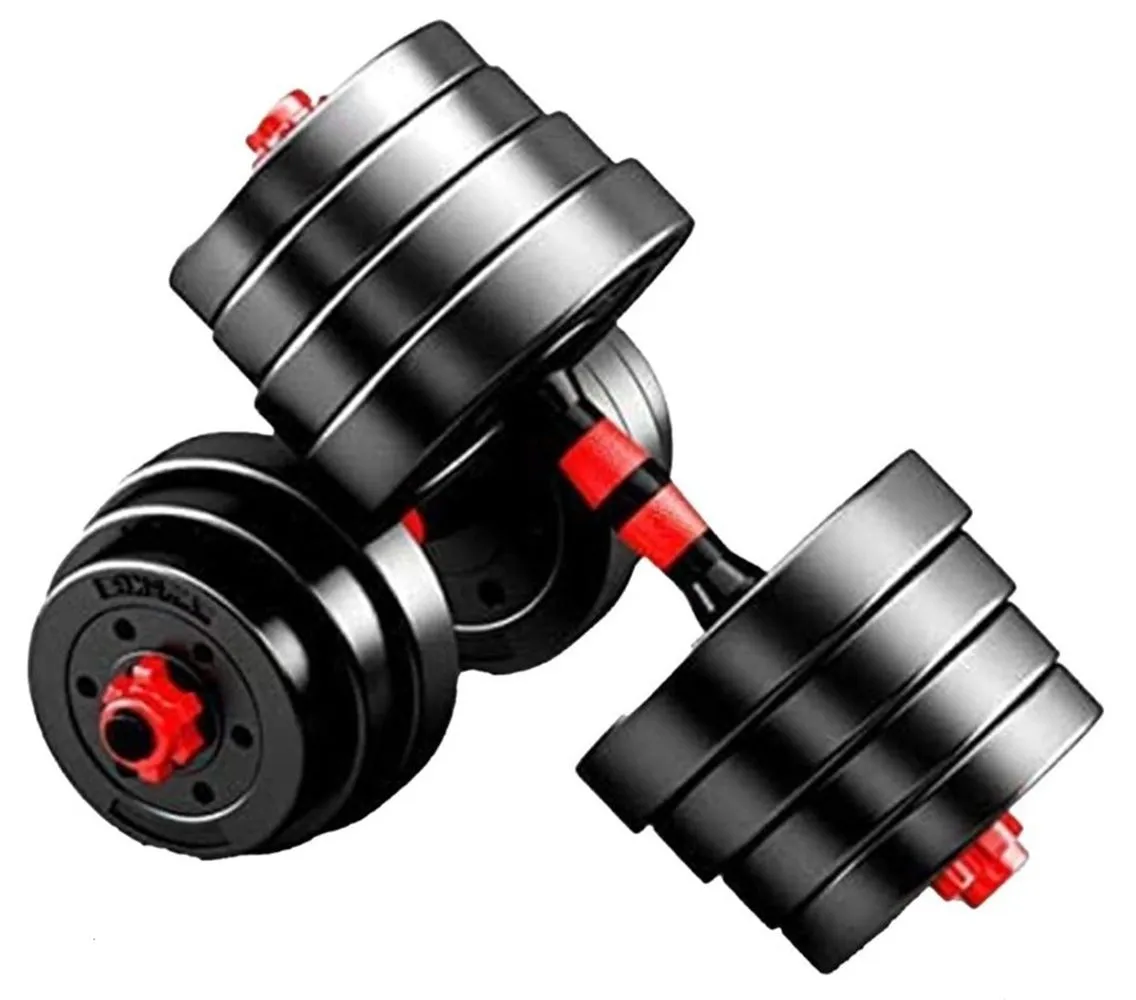 Gym Weightlifting Adjustable Barbell and Dumbbells Weight Set-Fitness