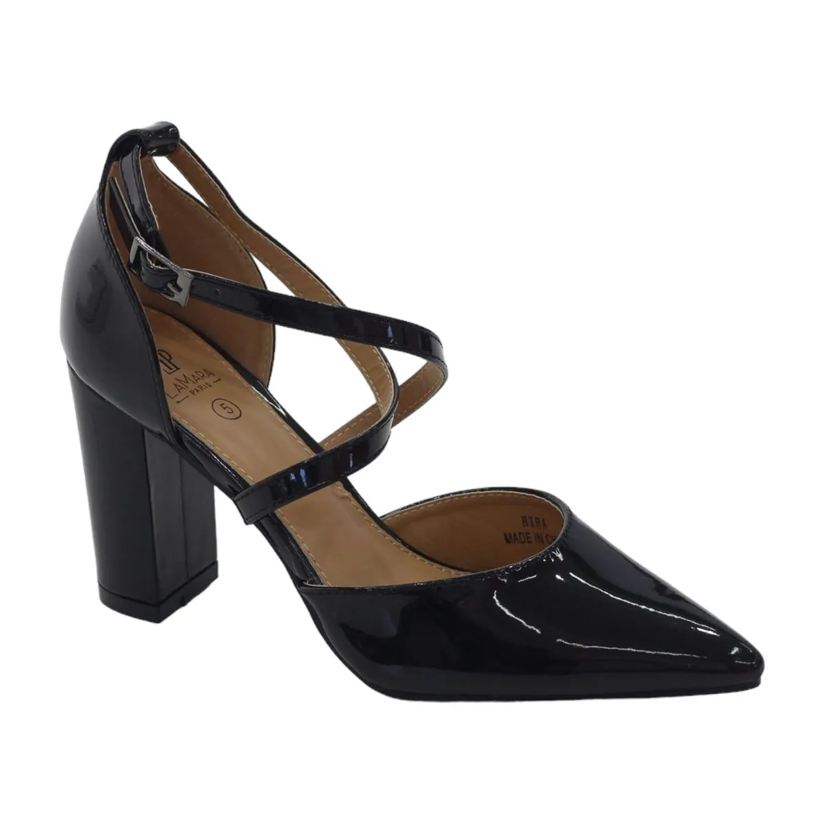 LaMara Paris Women Black Patent PU