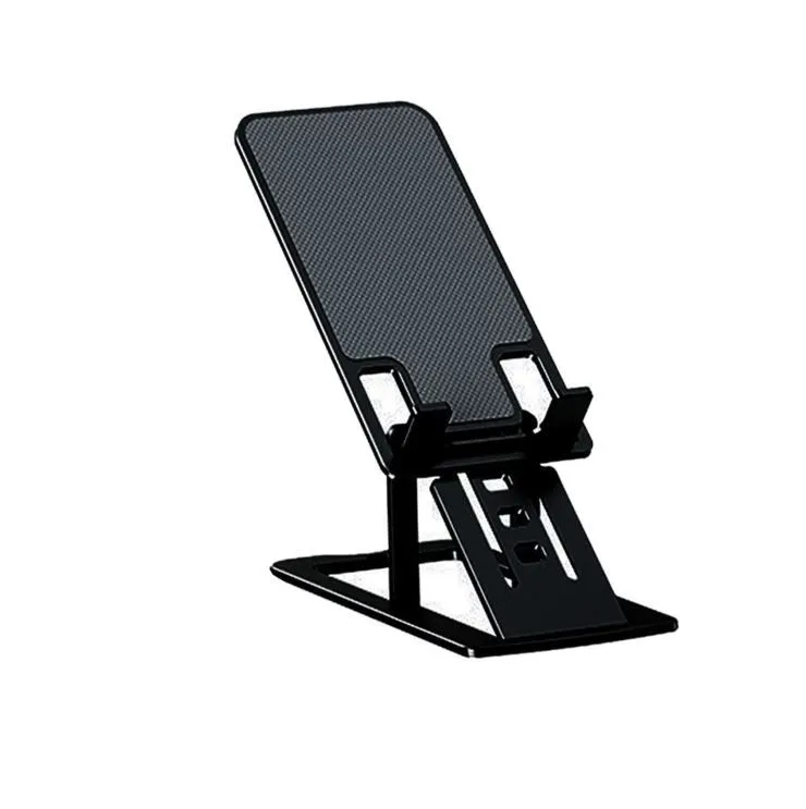 Collapsible Ultra Slim Desktop Mobile Phone Holder With 7 Level Adjustment - Black