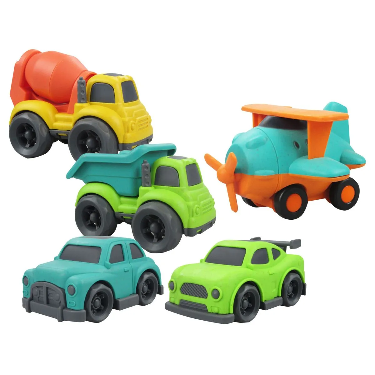 Bioplastic Plane, Cars & Construction Vehicles Toy Set