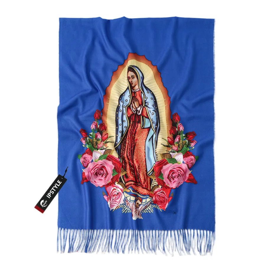 IPSTYLE Virgin Mary Shawl Wrap Women Scarf Soft Blanket Scarves Warm Wraps - Blue
