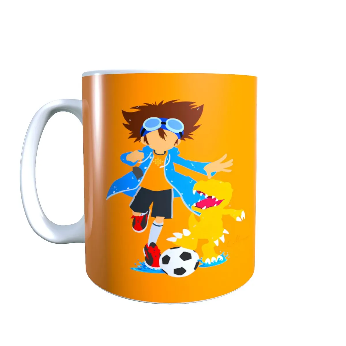 Tai & Agumon Soccer - Digimon Themed Coffee Mug