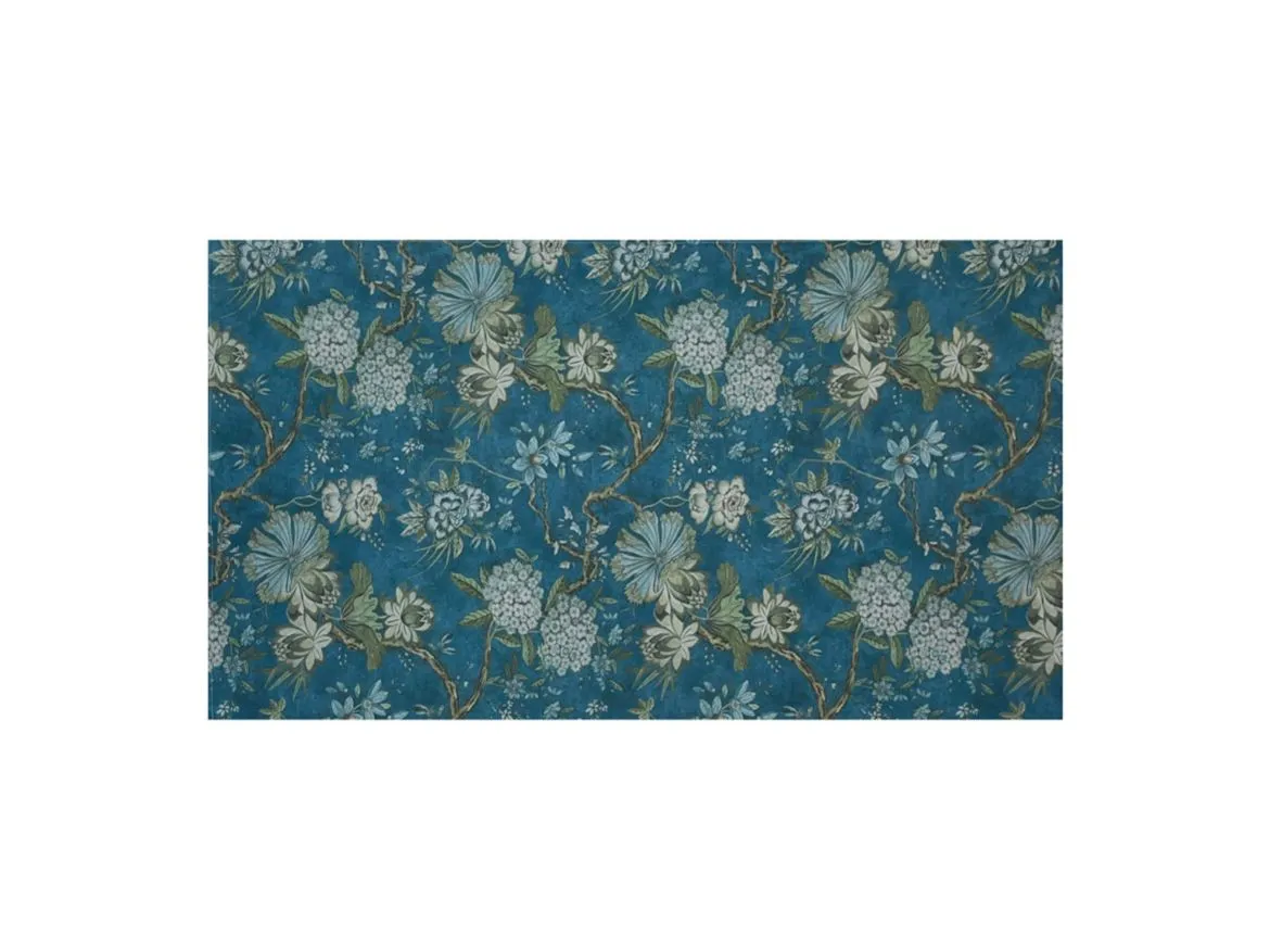 English Garden With Blue Background Table Cloth